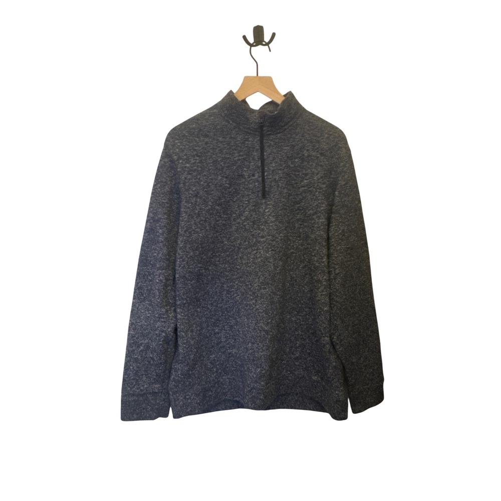 Old‎ Navy Mens XXL Pullover 1/4 Zip Mock Neck Sweater Blue Heather